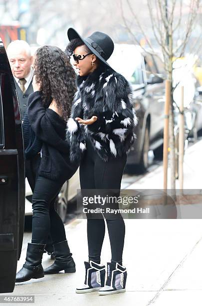 Singer Janelle Monae is seen walking in Soho on March 26, 2015 in New York City.