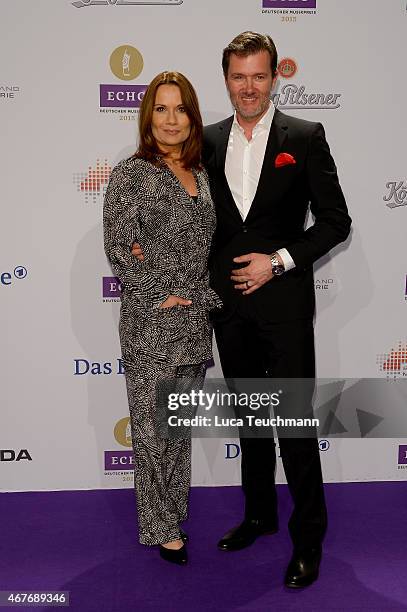 Jenny Juergens and John Juegens attend the Echo Award 2015 - Red Carpet Arrivals on March 26, 2015 in Berlin, Germany.