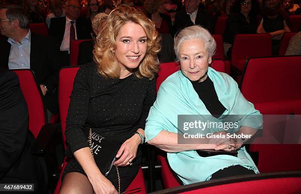 Cosima von Borsody and her mother Alwy Becker during the premiere of the musical "Elisabeth" at Deutsches Theatre on March 26, 2015 in Munich,...