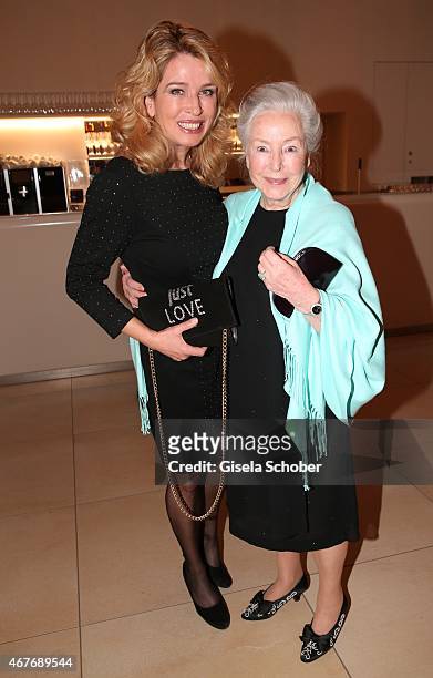 Cosima von Borsody and her mother Alwy Becker during the premiere of the musical "Elisabeth" at Deutsches Theatre on March 26, 2015 in Munich,...