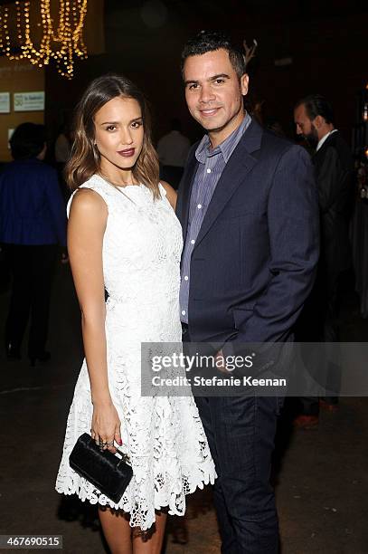 Actress Jessica Alba and producer Cash Warren attend Hollywood Stands Up To Cancer Event with contributors American Cancer Society and Bristol Myers...