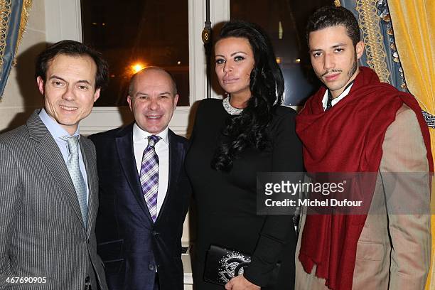 Stepane Ruffier Meray, Laurent Marie Affre, SAR Princesse Kasia Al Thani and Stefan D'Angieri attend 'The Children for Peace' : Gala At Cercle...