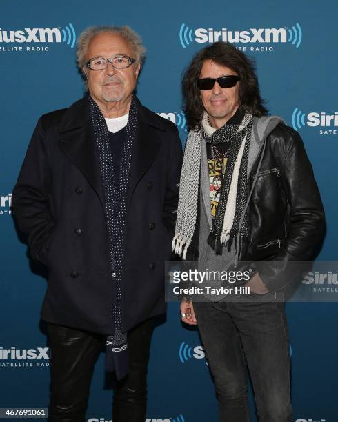 Mick Jones and Kelly Hansen of Foreigner visits the SiriusXM Studios on February 4, 2014 in New York City.