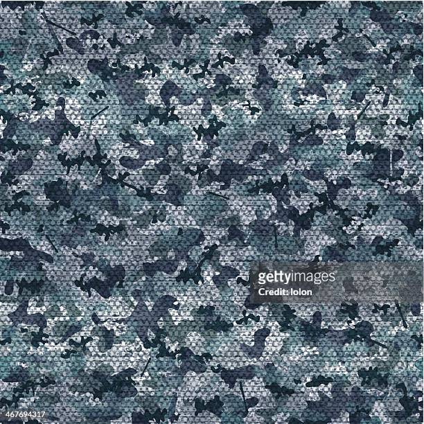 stockillustraties, clipart, cartoons en iconen met seamless navy camouflage wallpaper - sea monster