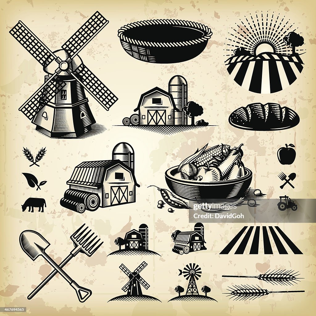 Illustrations Vintage ferme