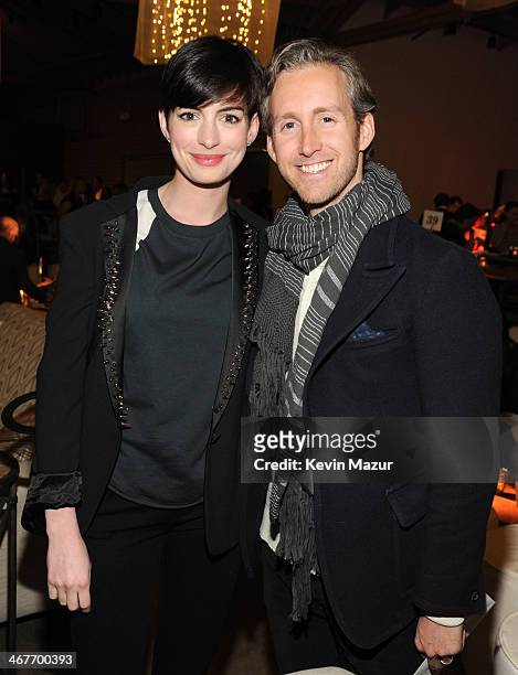 Actors Anne Hathaway and Adam Shulman attend Hollywood Stands Up To Cancer Event with contributors American Cancer Society and Bristol Myers Squibb...