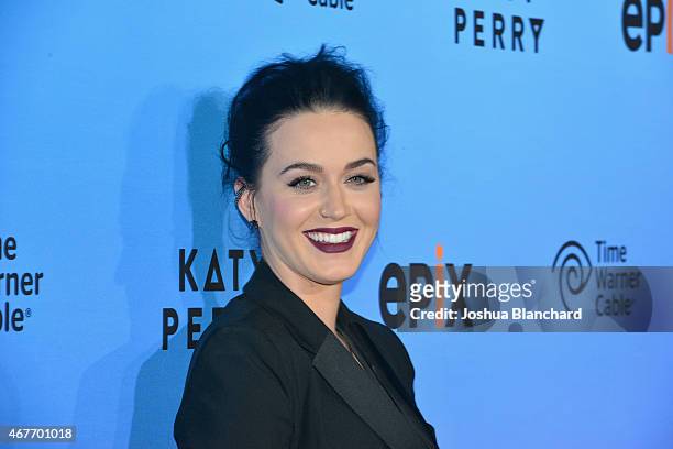 Singer-songwriter Katy Perry attends EPIX and Time Warner Cable World Premier Screening Of "Katy Perry: The Prismatic World Tour" at The Theater at...