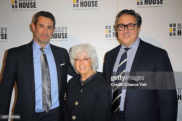 Brad Goldfarb, Anna Winston and Alfredo Paredes attend Bailey House Gala & Auction 2015 at Pier 60 on March 26, 2015 in New York City.