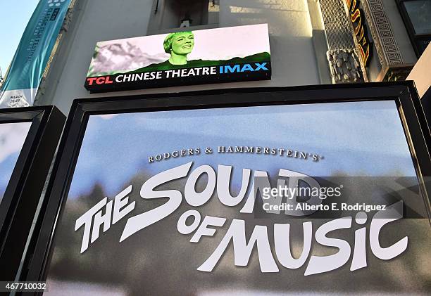 General view of the movie posters during the Opening Night Gala and screening of The Sound of Music during the 2015 TCM Classic Film Festival on...