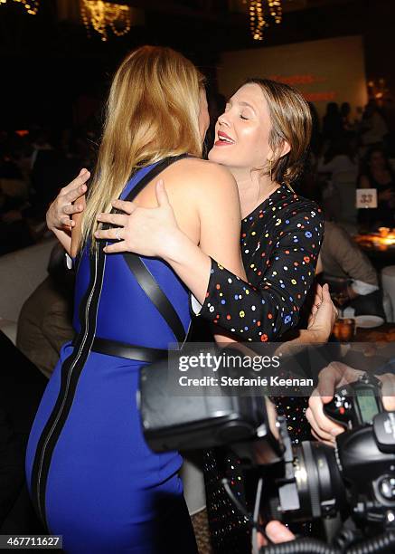 Actors Gwyneth Paltrow and Drew Barrymore attend Hollywood Stands Up To Cancer Event with contributors American Cancer Society and Bristol Myers...