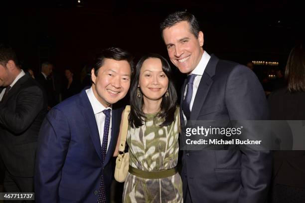Actor Ken Jeong , Tran Ho , and co-host Jim Toth attend Hollywood Stands Up To Cancer Event with contributors American Cancer Society and Bristol...