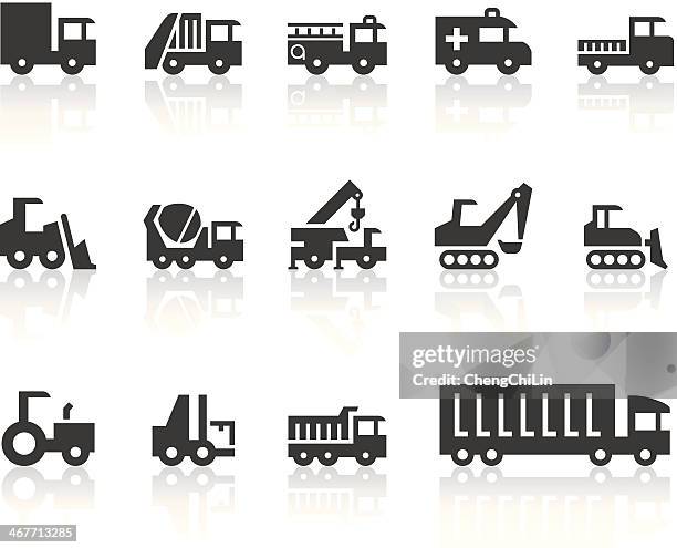 ilustrações, clipart, desenhos animados e ícones de máquina de trabalho icons/simple preto series - crane machinery