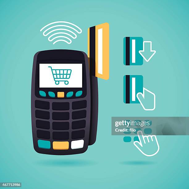 credit card reader and shopping - cardkey reader 幅插畫檔、美工圖案、卡通及圖標