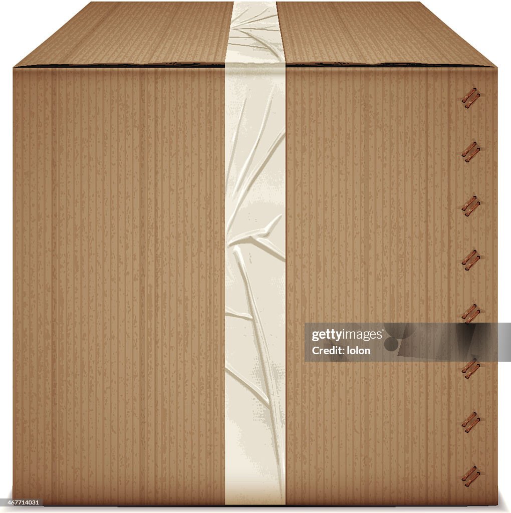Cardboard box with adhesive tape