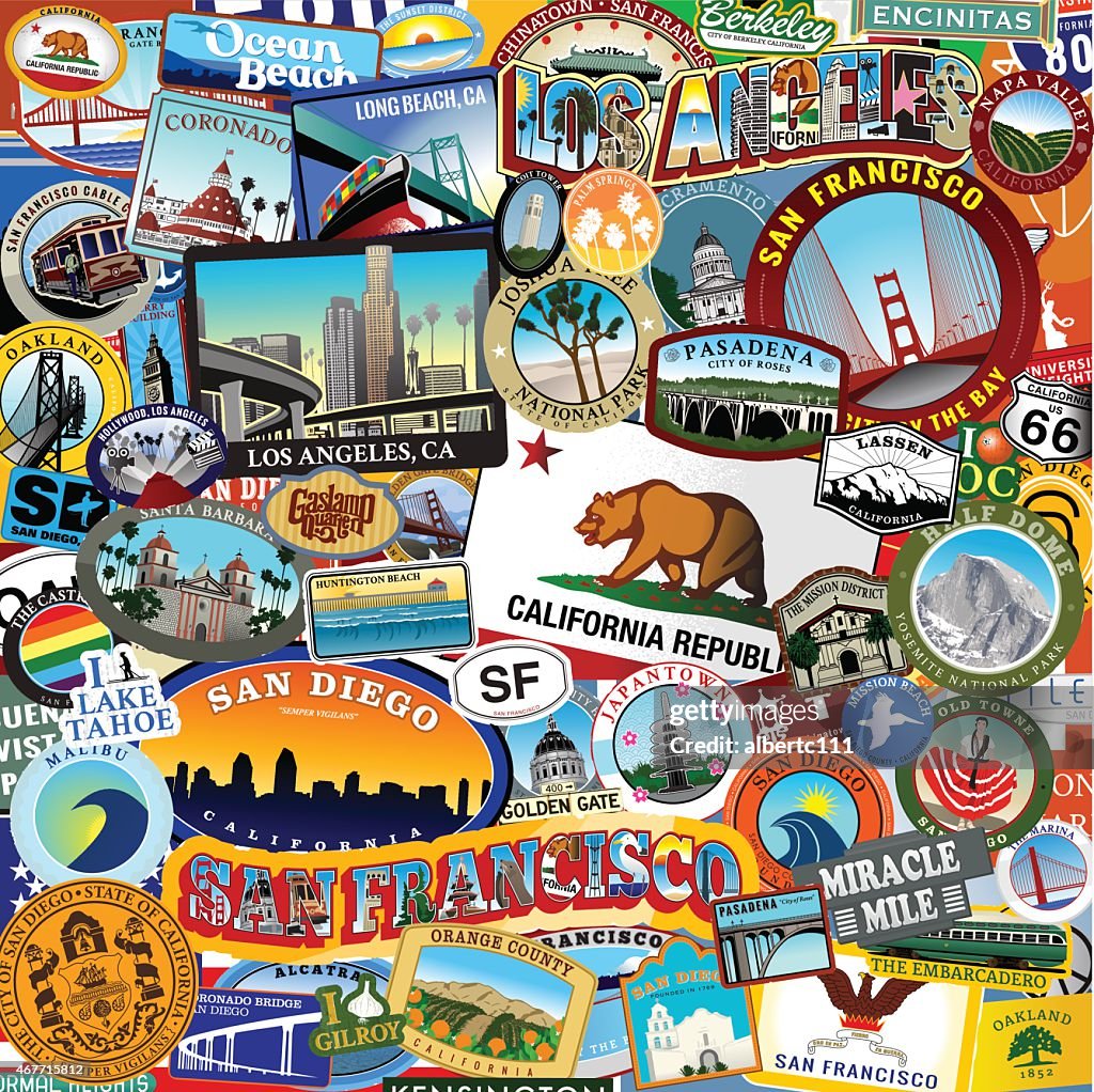 California Super Sticker Collage