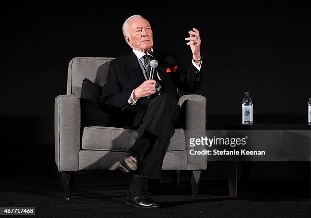 Actor Christopher Plummer speaks onstage during the Opening Night Gala and screening of The Sound of Music during the 2015 TCM Classic Film Festival...