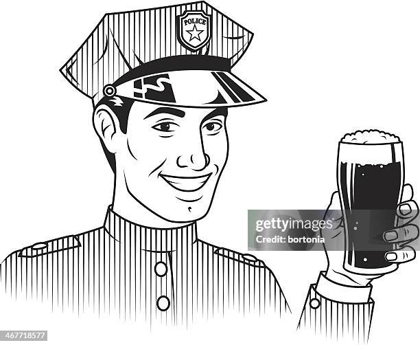 ilustrações de stock, clip art, desenhos animados e ícones de vintage homem com cerveja - uniform cap