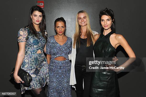 Recording artist Lily Lane, fashion designer Charlotte Ronson, and models Elena Foley and Teresa Moore attend the Charlotte Ronson Fall / Winter 2014...