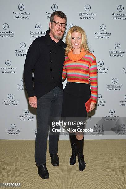 Simon van Kempen and Alex McCord attend Mercedes-Benz Fashion Week Fall 2014 at Lincoln Center on February 7, 2014 in New York City.