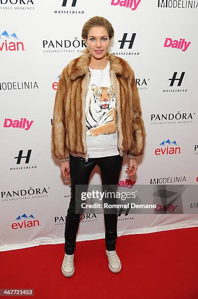 Model Jessica Hart attends the Models Issue Party presented by The Daily Front Row And Modelinia at Harlow on February 7, 2014 in New York City.