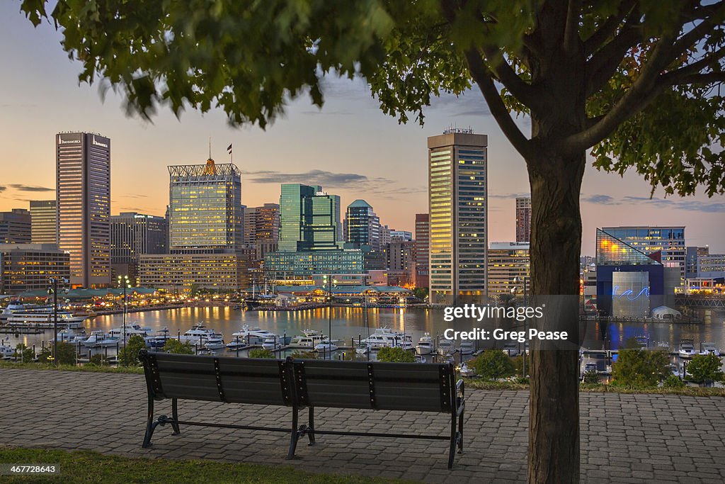 Baltimore akyline from Historic Federal Hill Park