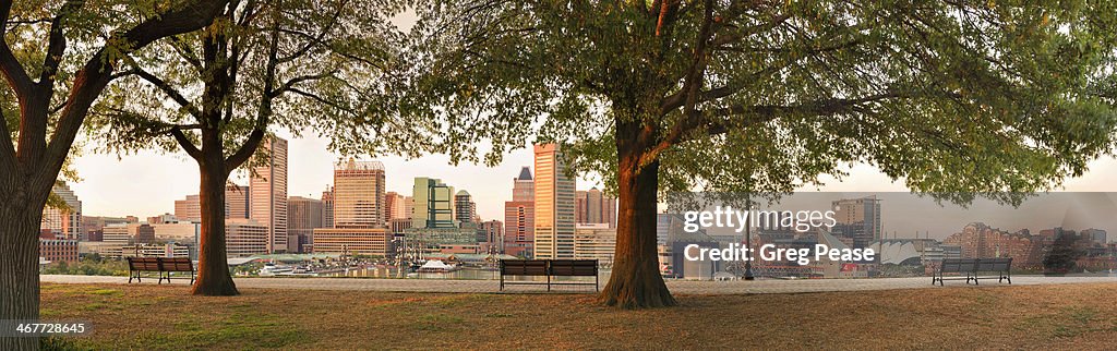 Baltimore skyline from Historic Federal Hill Park