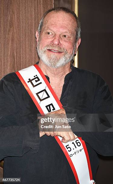 Director Terry Gilliam attends the stage greeting event for "Zero Theorem" at Yebisu Garden Cinema on March 27, 2015 in Tokyo, Japan.