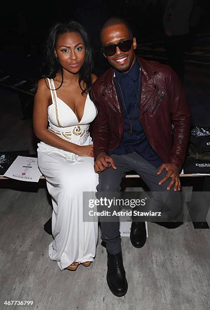 Actors Tashiana Washington and Eric West attend the Emerson By Jackie Fraser-Swan fashion show during Mercedes-Benz Fashion Week Fall 2014 at The...