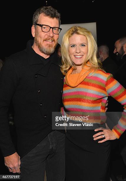 Simon van Kempen and Alex McCord attend the Academy Of Art University Fall 2014 Collections show during Mercedes-Benz Fashion Week at The Theatre at...
