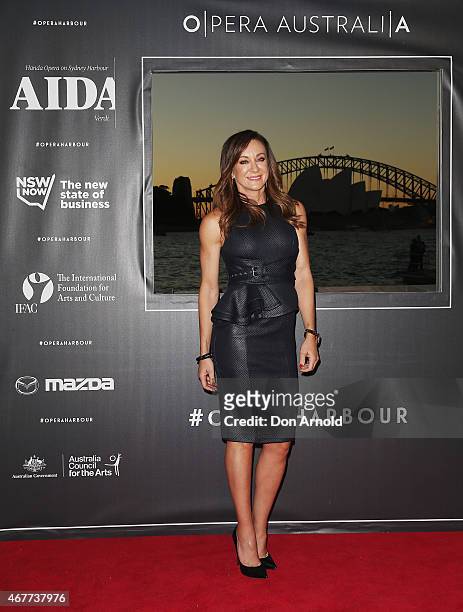 Michelle Bridges attends Handa Opera's Aida opening night at the Fleet Steps on March 27, 2015 in Sydney, Australia.