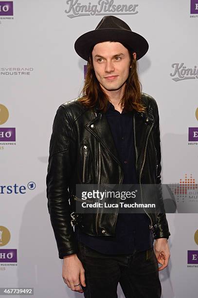 James Bay attends the Echo Award 2015 on March 26, 2015 in Berlin, Germany.