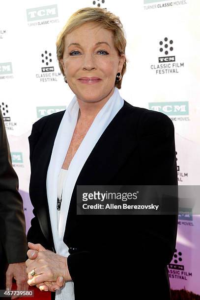 Actress Julie Andrews attends the 2015 TCM Classic Film Festival's opening night gala premiere of 50th Anniversary of "The Sound Of Music" at TCL...