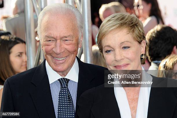 Actor Christopher Plummer and actress Julie Andrews attend the 2015 TCM Classic Film Festival's opening night gala premiere of 50th Anniversary of...