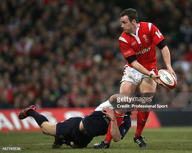 Mark Jones of Wales in action during the RBS Six Nations Championship match between Wales and Scotland at the Millennium Stadium on February 12, 2006...