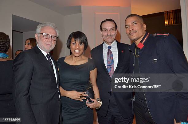 Wolf Blitzer, Stephanie Rawlings-Blake, Vincent Gray and Paxton Baker attend the Debra Lee Pre-Dinner the National Museum of Women in the Arts on...