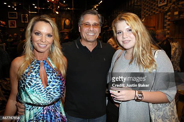 Jennifer, Kevin, and Ashley Mazur attend "A Tribute To Rock & Roll" hosted by Schott NYC Featuring Photographs from Photographer Kevin Mazur at The...