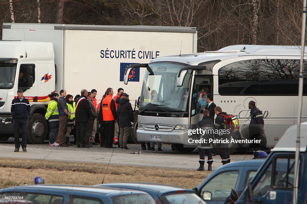 Families Of The Germanwings Airbus Crash Victims Arrive At The Site