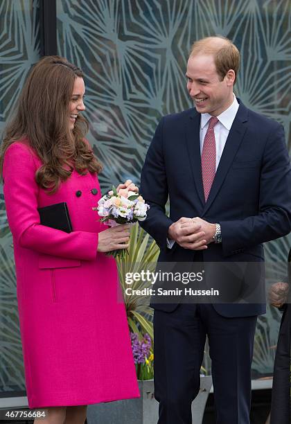 Prince William, Duke of Cambridge and Catherine, Duchess of Cambridge visit the Stephen Lawrence Centre on March 27, 2015 in London, England.