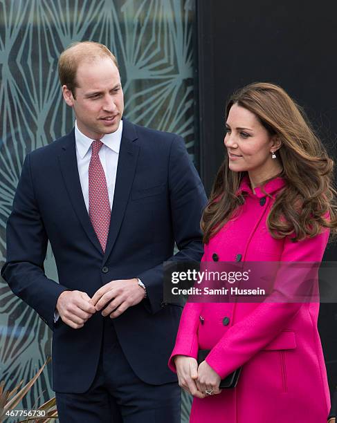 Prince William, Duke of Cambridge and Catherine, Duchess of Cambridge visit the Stephen Lawrence Centre on March 27, 2015 in London, England.