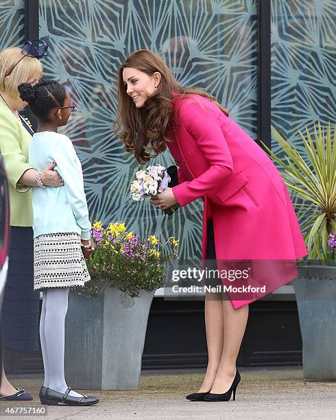 Catherine, Duchess of Cambridge visits the Stephen Lawrence Centre in Deptford on March 27, 2015 in London, England.