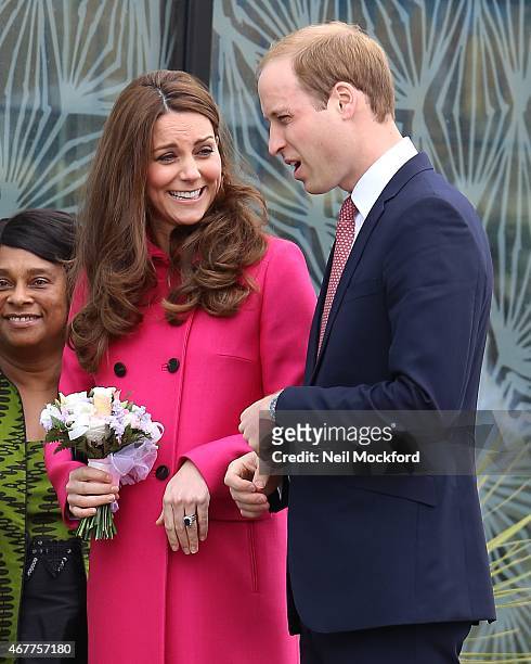 Catherine, Duchess of Cambridge and Prince William, Duke of Cambridge visit the Stephen Lawrence Centre in Deptford on March 27, 2015 in London,...