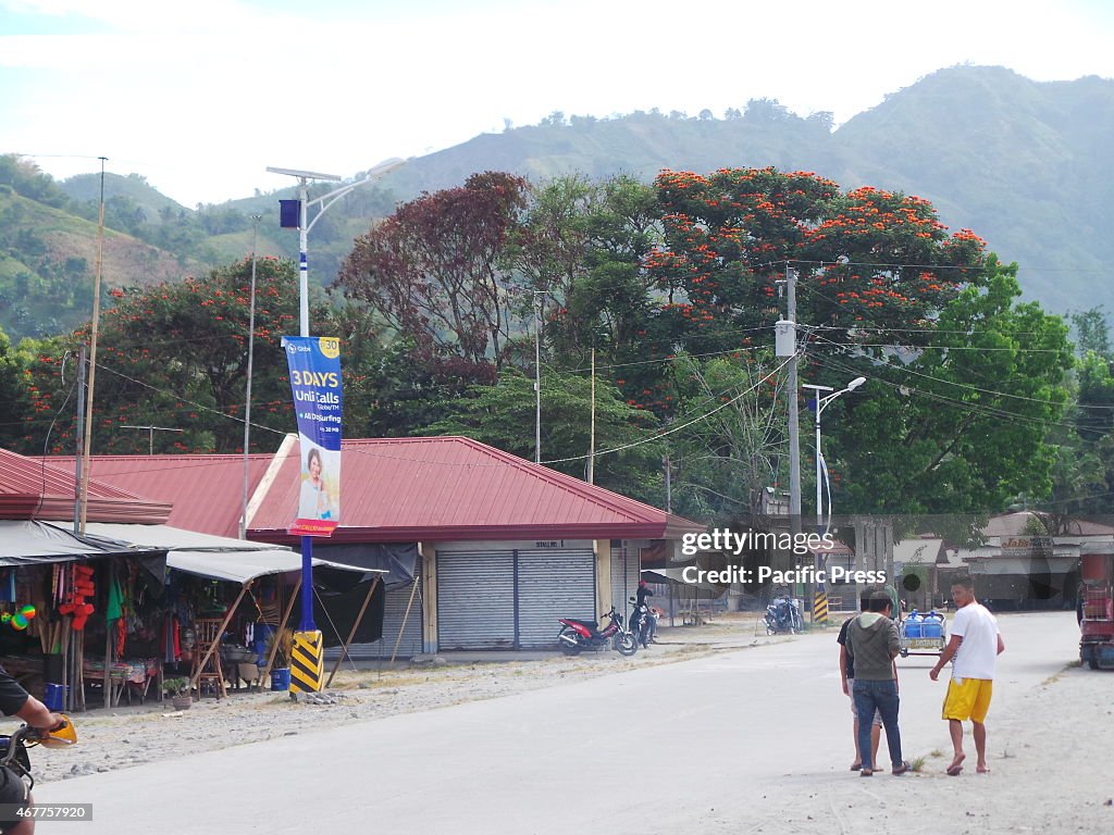 Solar powered streetlights are found on the major street of...