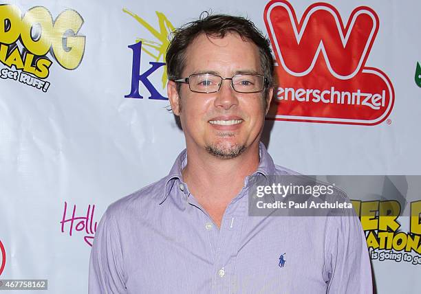 Actor Jason London attends the "Wiener Dog Internationals" Los Angeles premiere at Pacific Theatre at The Grove on March 26, 2015 in Los Angeles,...