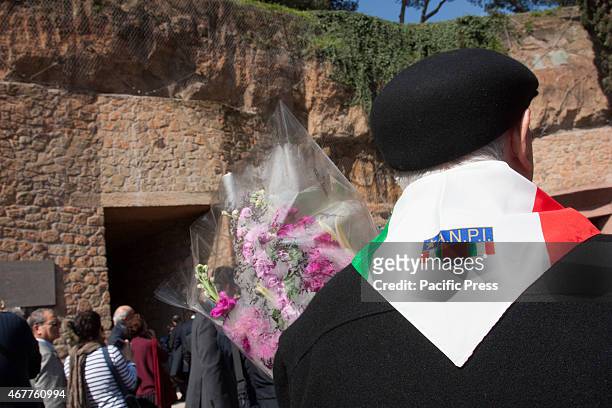 Militants of ANPI during the commemoration. Seventy-first anniversary of the massacre Ardeatine Graves. The March 24, 1944 335 prisoners were killed...