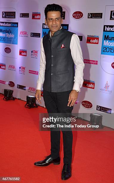 Manoj Bajpai at HT Mumbais most stylish awards 2015 in Mumbai.