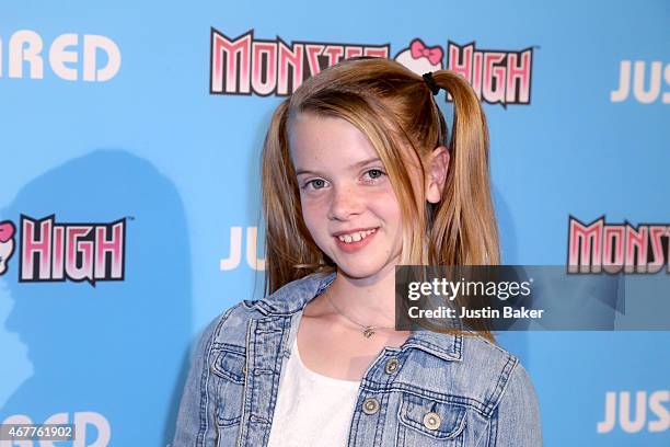 Actress Delaney Raye attends Just Jared's Throw Back Thursday Party at Moonlight Rollerway on March 26, 2015 in Glendale, California.