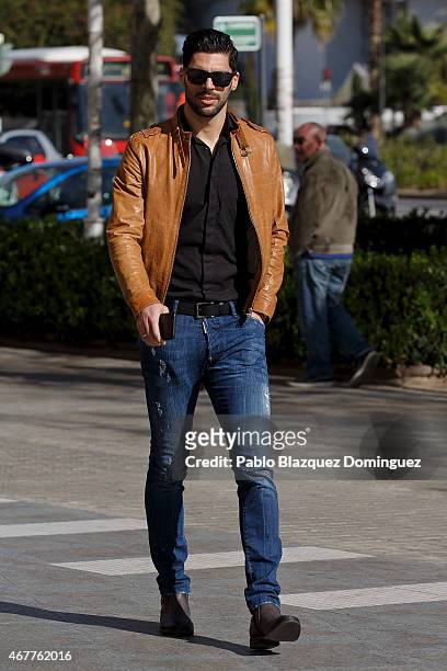 Former Real Zaragoza player and current Getafe CF player Angel Lafita arrives at court at the City of Justice as he is investigated with another 41...