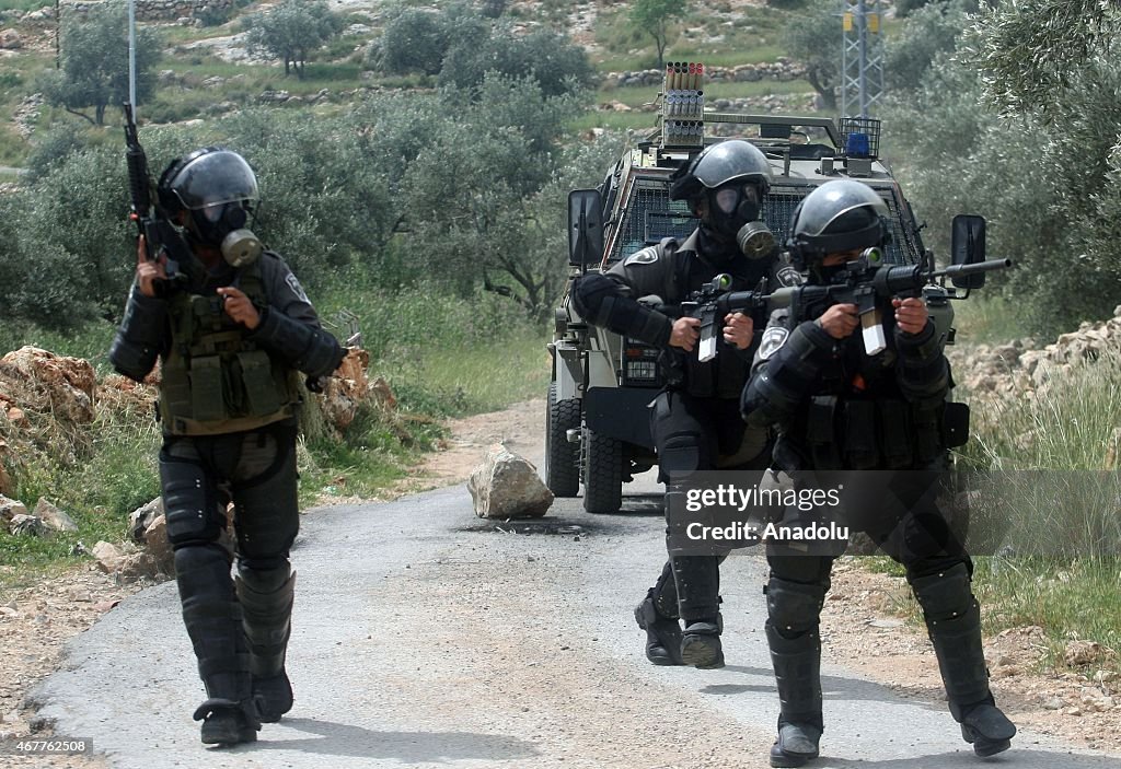 Israeli Security clash with demonstrators in West Bank