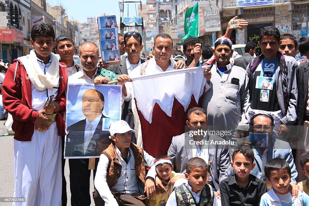 Demonstration held in support of Saudi-led 'Decisive Storm' operation in Yemen