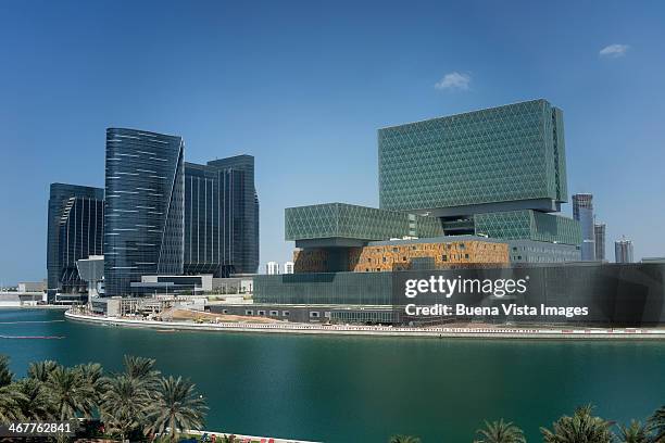 futuristic architecture on al maryah isl - al maryah island in abu dhabi stockfoto's en -beelden